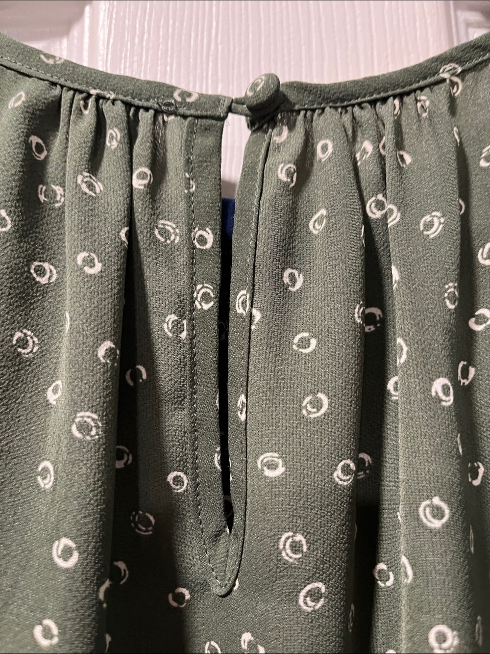Women’s Olive Green Short Sleeve Blouse - Picture 5 of 5